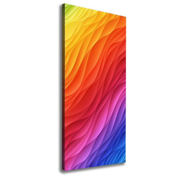 Cuadro moderno en lienzo resistente uv vertical Ondas de colores
