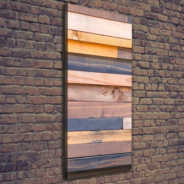 Cuadro canvas decorativo para salón vertical pared de madera