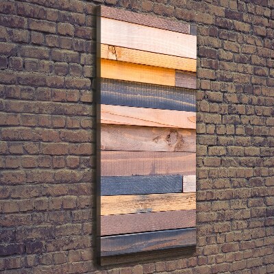 Cuadro canvas decorativo para salón vertical pared de madera