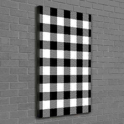 Foto obraz na płótnie pionowy Czarno-biała krata