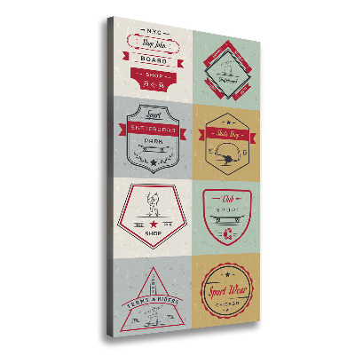 Cuadro moderno en lienzo resistente uv vertical Señales de patineta