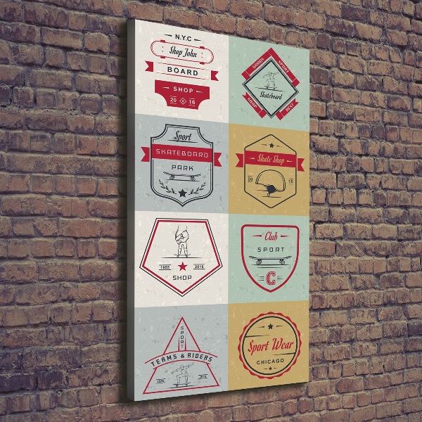 Foto obraz na płótnie pionowy Deskorolka znaki