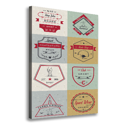 Cuadro moderno en lienzo resistente uv vertical Señales de patineta