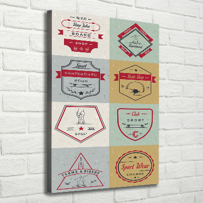 Cuadro moderno en lienzo resistente uv vertical Señales de patineta