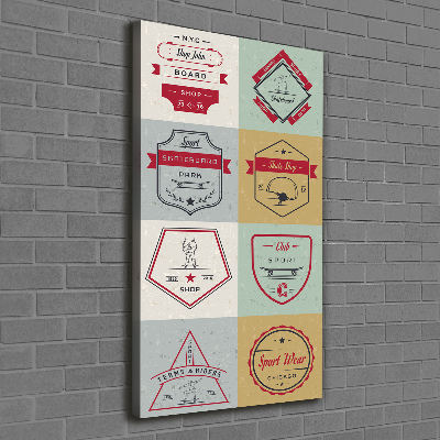 Cuadro moderno en lienzo resistente uv vertical Señales de patineta