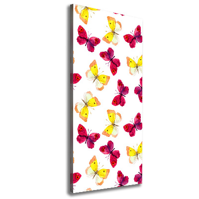 Fotografía en lienzo vertical mariposas coloridas