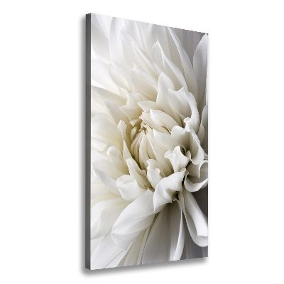 Cuadro canvas decorativo para salón vertical Dalia blanca