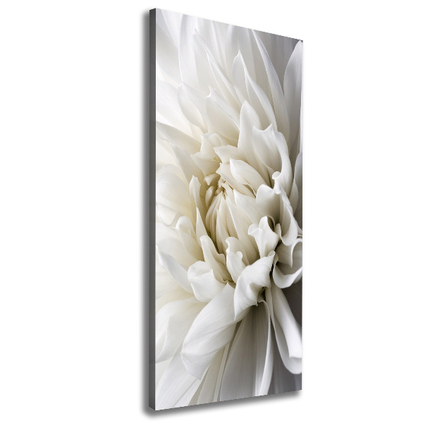 Cuadro canvas decorativo para salón vertical Dalia blanca