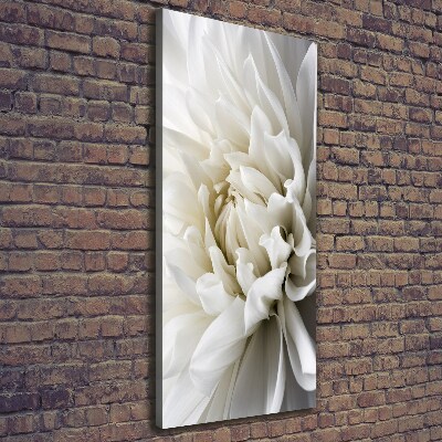 Cuadro canvas decorativo para salón vertical Dalia blanca