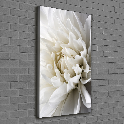 Cuadro canvas decorativo para salón vertical Dalia blanca