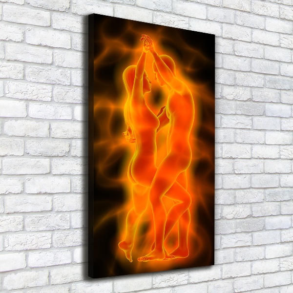 Cuadro canvas decorativo para salón vertical pareja de baile