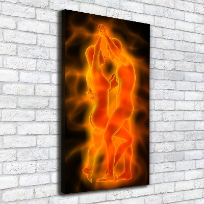 Cuadro canvas decorativo para salón vertical pareja de baile