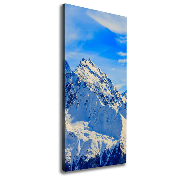 Cuadro canvas decorativo para salón vertical Montañas en invierno