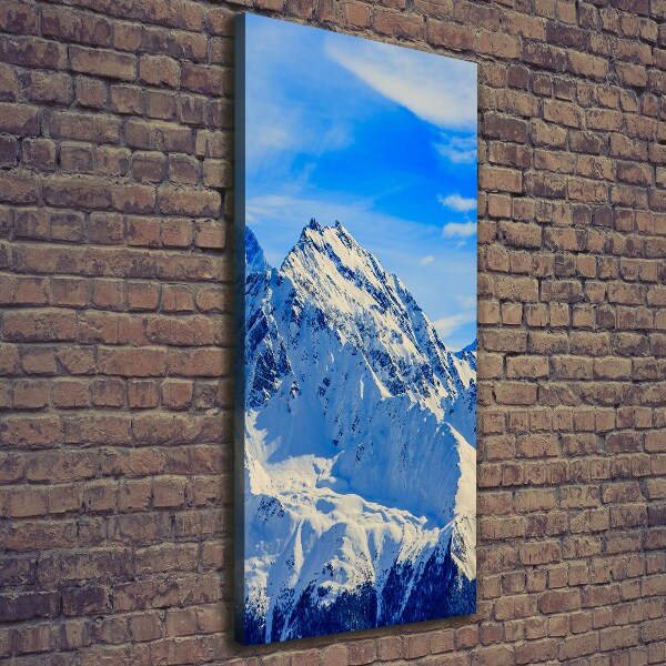 Cuadro canvas decorativo para salón vertical Montañas en invierno