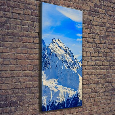 Cuadro canvas decorativo para salón vertical Montañas en invierno