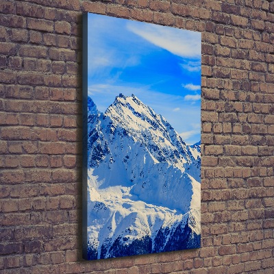 Cuadro canvas decorativo para salón vertical Montañas en invierno