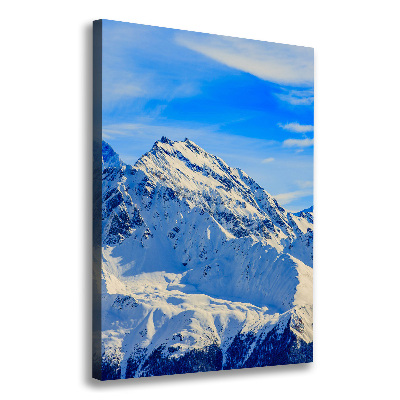 Cuadro canvas decorativo para salón vertical Montañas en invierno
