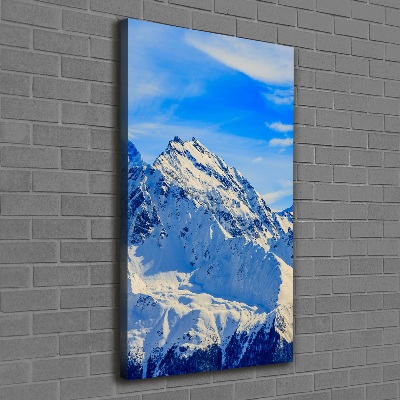 Cuadro canvas decorativo para salón vertical Montañas en invierno