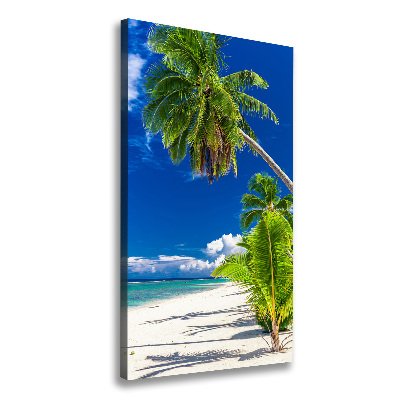 Cuadro moderno en lienzo resistente uv vertical Playa tropical