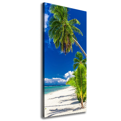Cuadro moderno en lienzo resistente uv vertical Playa tropical