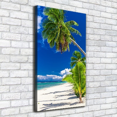 Cuadro moderno en lienzo resistente uv vertical Playa tropical