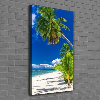 Cuadro moderno en lienzo resistente uv vertical Playa tropical