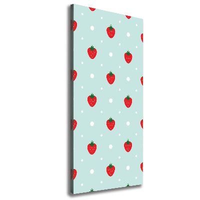 Fotografía en lienzo vertical fresas