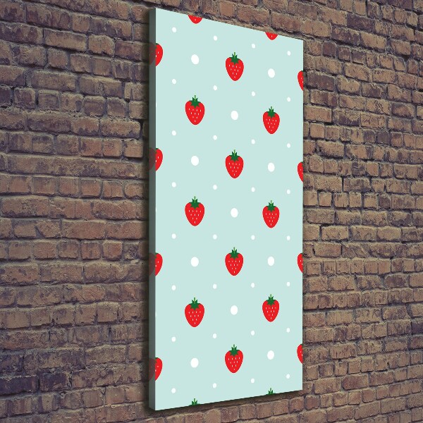 Fotografía en lienzo vertical fresas