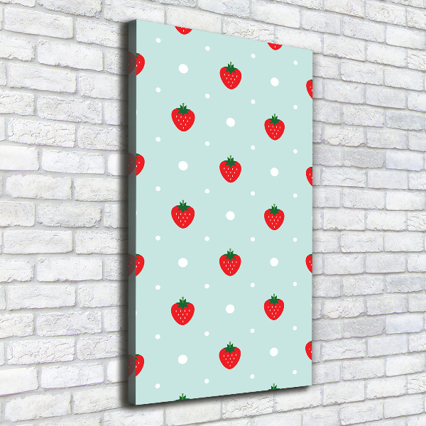 Fotografía en lienzo vertical fresas