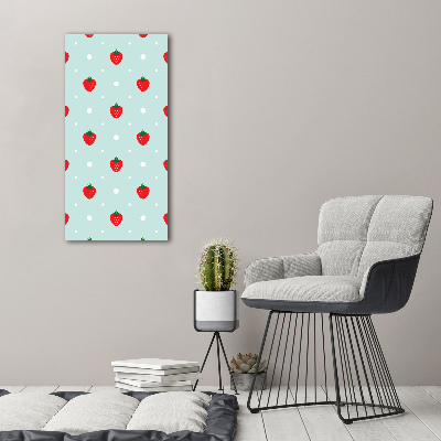 Fotografía en lienzo vertical fresas