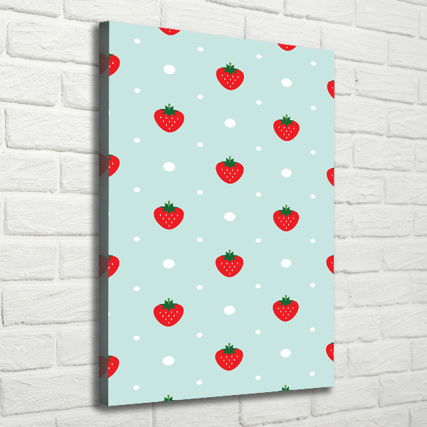 Fotografía en lienzo vertical fresas