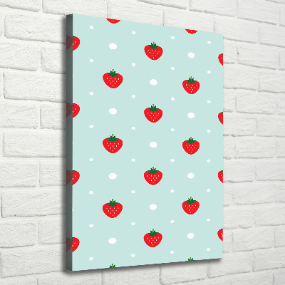 Fotografía en lienzo vertical fresas
