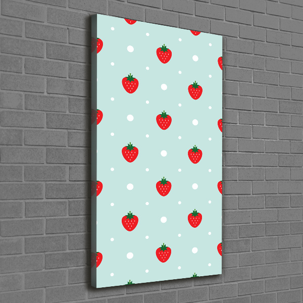 Fotografía en lienzo vertical fresas