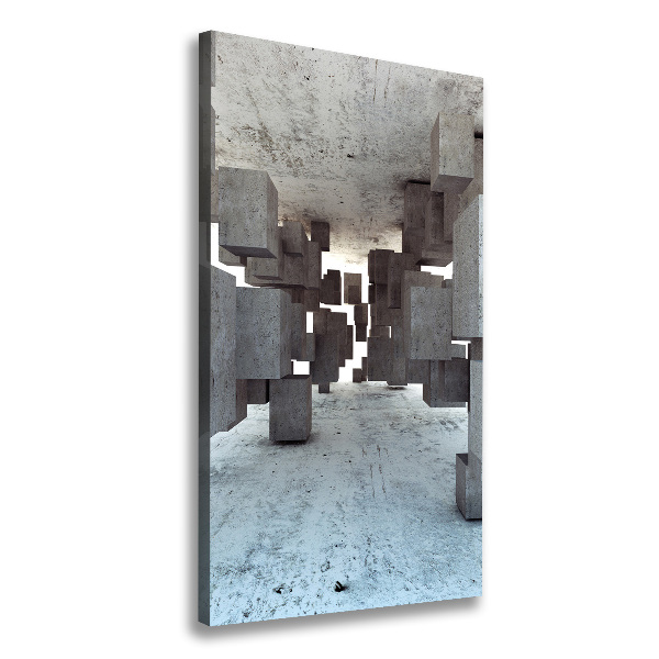 Cuadro canvas decorativo para salón vertical Cubos de hormigón