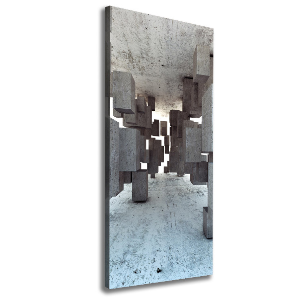 Cuadro canvas decorativo para salón vertical Cubos de hormigón