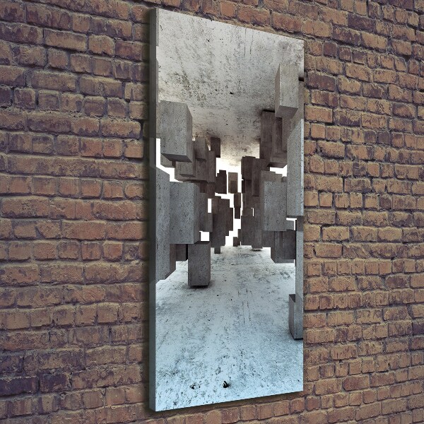 Cuadro canvas decorativo para salón vertical Cubos de hormigón