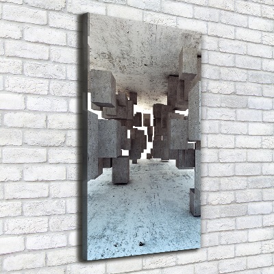 Cuadro canvas decorativo para salón vertical Cubos de hormigón