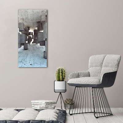 Cuadro canvas decorativo para salón vertical Cubos de hormigón