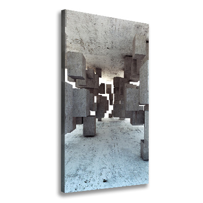 Cuadro canvas decorativo para salón vertical Cubos de hormigón