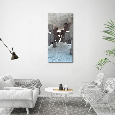 Cuadro canvas decorativo para salón vertical Cubos de hormigón