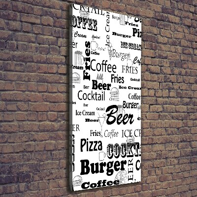 Cuadro canvas decorativo para salón vertical Menú del restaurante