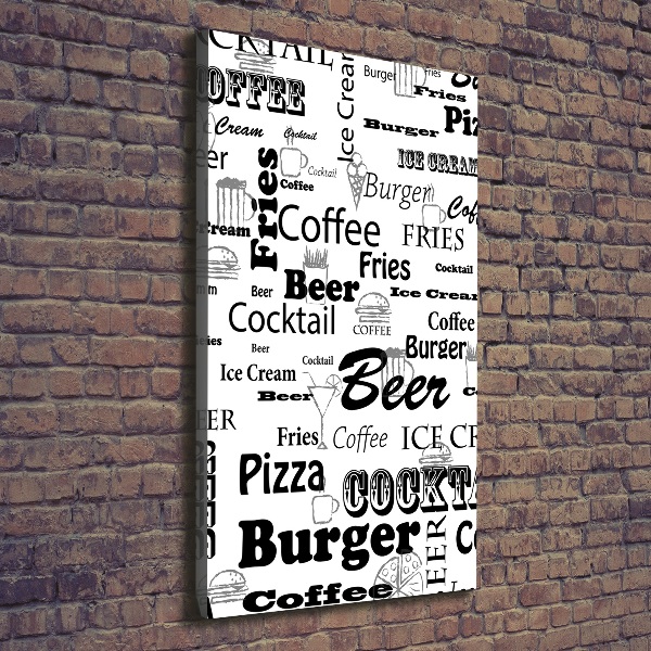 Foto obraz na płótnie pionowy Menu w restauracji