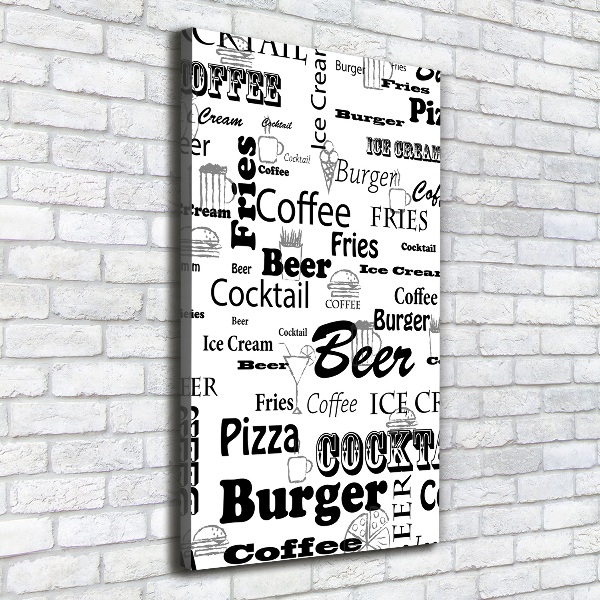 Foto obraz na płótnie pionowy Menu w restauracji