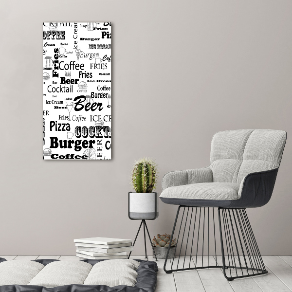 Foto obraz na płótnie pionowy Menu w restauracji