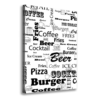 Cuadro canvas decorativo para salón vertical Menú del restaurante