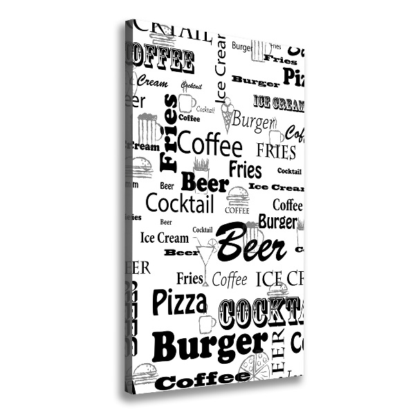 Cuadro canvas decorativo para salón vertical Menú del restaurante