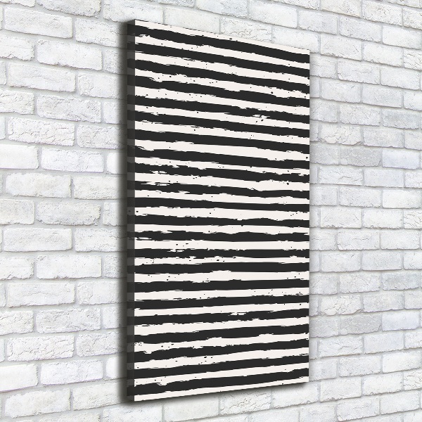 Fotografía en lienzo vertical Rayas blancas y negras