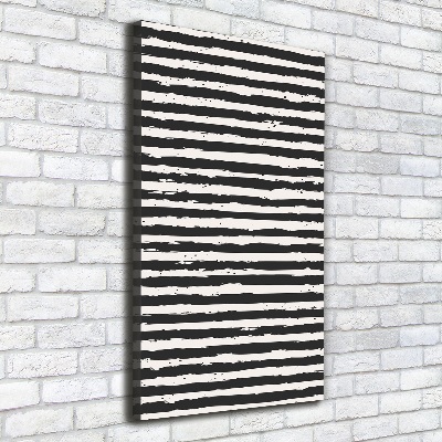 Fotografía en lienzo vertical Rayas blancas y negras