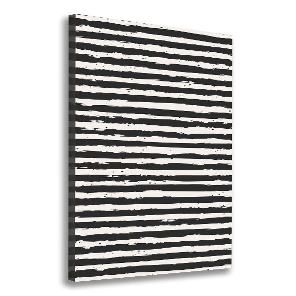 Fotografía en lienzo vertical Rayas blancas y negras