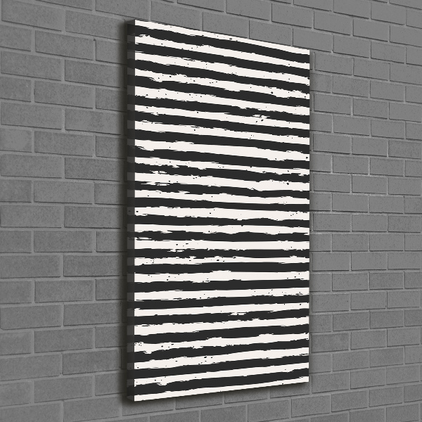Fotografía en lienzo vertical Rayas blancas y negras